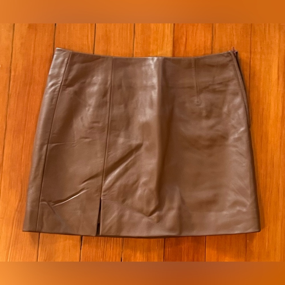 NWOT Madewell Leather Mini Skirt - Brown - 0